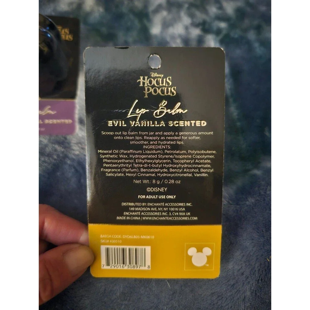 Disney's Hocus Pocus Evil Vanilla Scented Mary Sanderson Lip Balm Black Cauldron